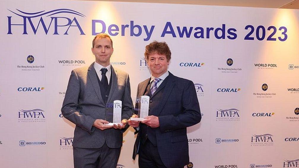 Patrick McCann (left) with Chris Cook at the HWPA awards on Monday