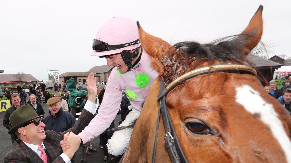 Owner Rich Ricci greets Paul Townend and Faugheen after their Morgiana Hurdle victory