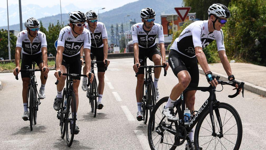 Chris Froome (right) and his Sky teammates went out for a spin on rest day
