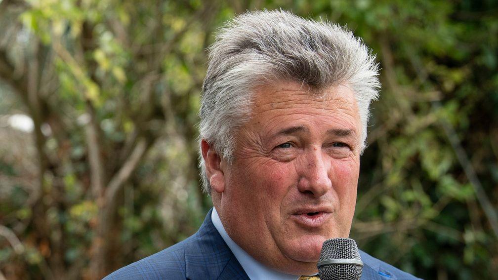 Paul Nicholls speaks at his annual owners' day