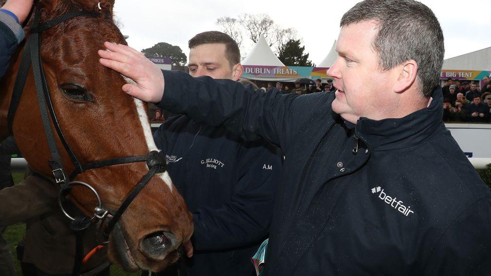 Gordon Elliott with Sancro: 'I think he's somewhat overweight, not as good looking as me, but he’s better at training horses than I am,' said owner Michael O'Leary