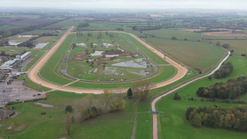 Southwell racecourse 12 days after the flood
