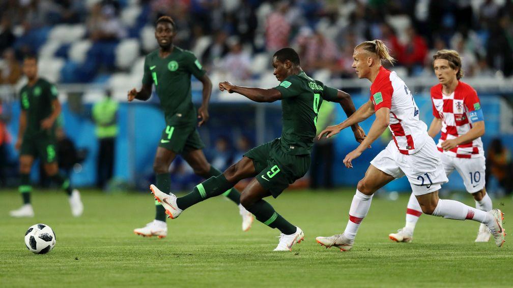 Odion Ighalo of Nigeria in World Cup action against Croatia