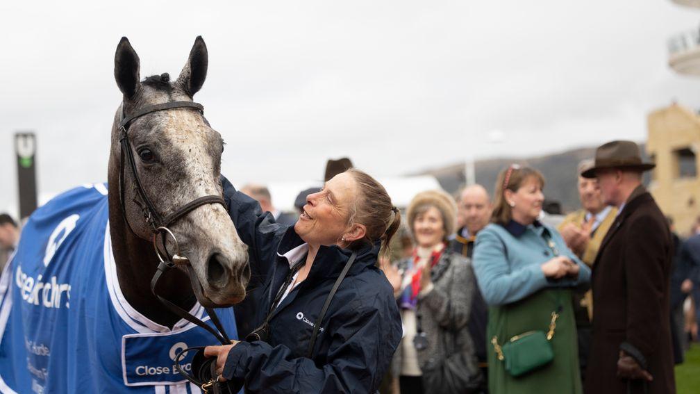 Lossiemouth and Julie Flory after winning the Mares' Hurdle