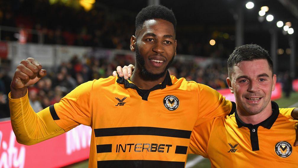 Jamille Matt (left) had FA Cup success while at Newport and he will be hoping to fire Walsall into the second round