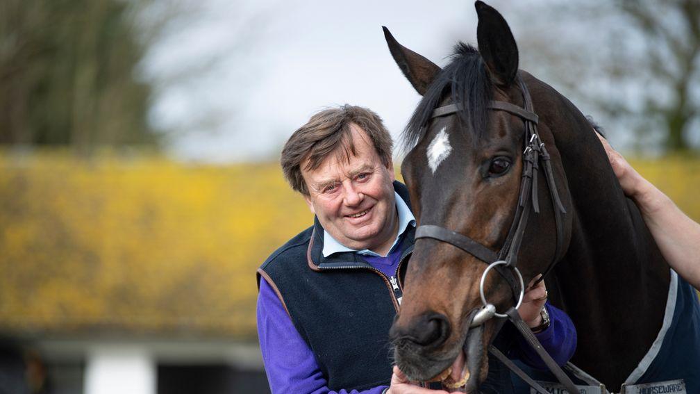 Nicky Henderson and Altior at Seven Barrows earlier this week