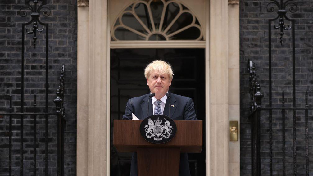 Boris Johnson announces his resignation outside 10 Downing Street