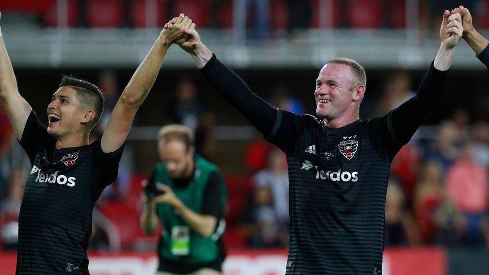 Wayne Rooney (right) has been reliving his glory days in the US
