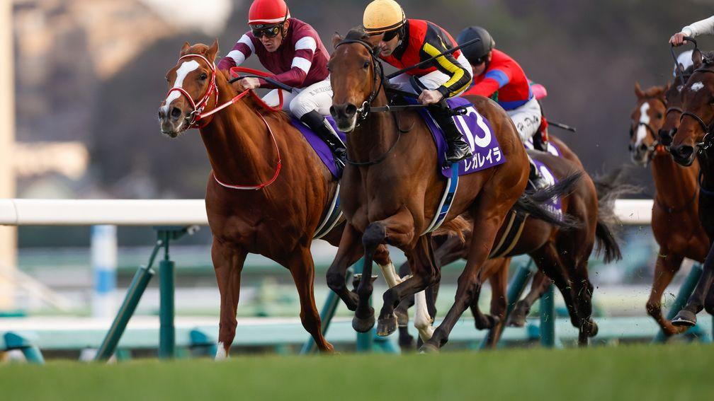 Regaleira defeating Shin Emperor in the Hopeful Stakes at Nakayama on Thursday