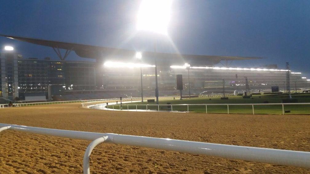 It was a wet start to the day at Meydan on Tuesday