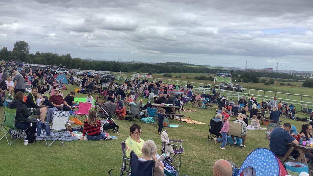 The picnic enclosure was crowded two and a half hours before the first race at Pontefract