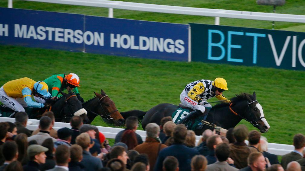 The Glancing Queen (check sliks) pictured winning at Cheltenham last year