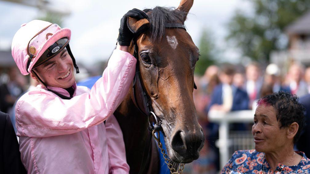 James Doyle with Warm Heart after the Yorkshire Oaks