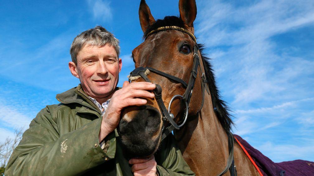 Peter Atkinson with Irish Roe, one of just two horses trained by the farmer 