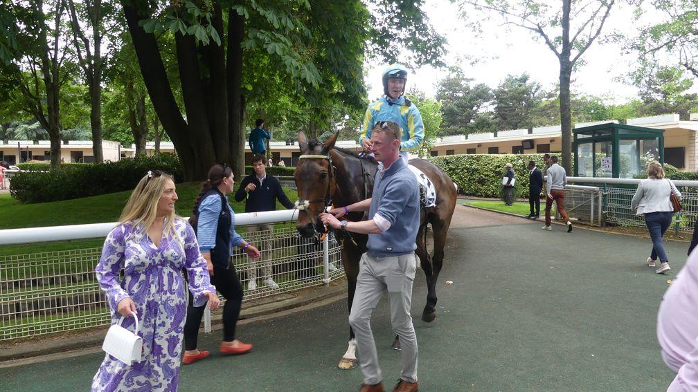 Mahler Mission and Ben Harvey after running fourth in the Grande Course de Haies at Auteuil
