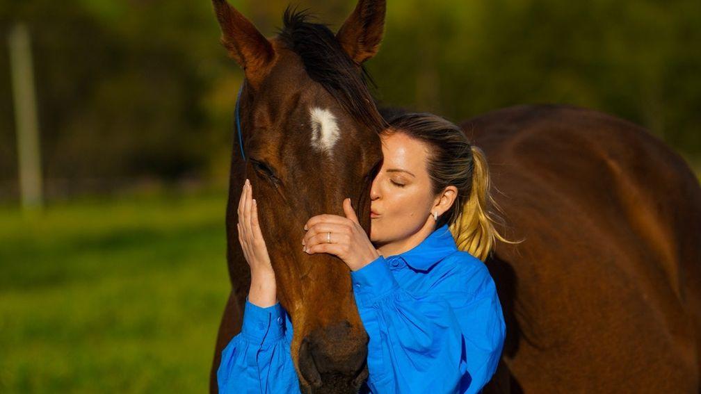 Lizzie Jelfs with her former charge, the multiple Group 1 winner and producer Miss Finland 