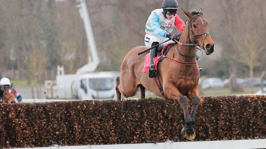 Douglas Talking: jumped his rivals into the ground in the 2m handicap chase



