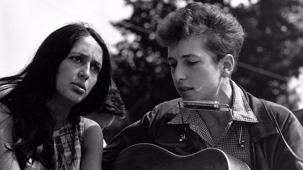 Bob Dylan, pictured here with Joan Baez, is a favourite of jockey David Bass