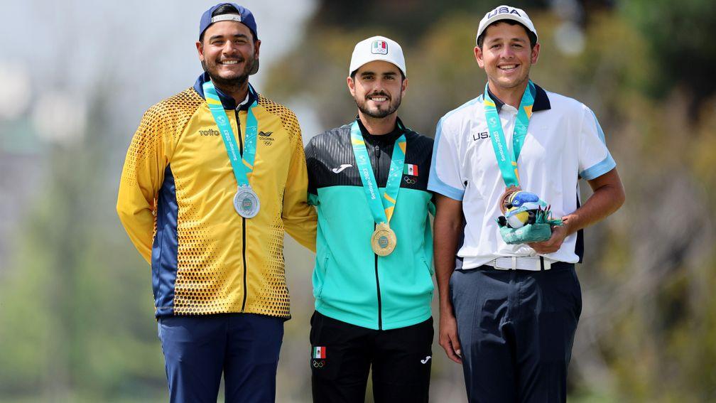 Abraham Ancer (middle) won a gold medal at the Pan American Games in Santiago in November