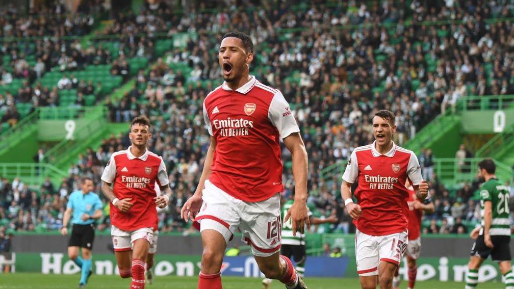 William Saliba was on target for Arsenal in the first-leg against Sporting