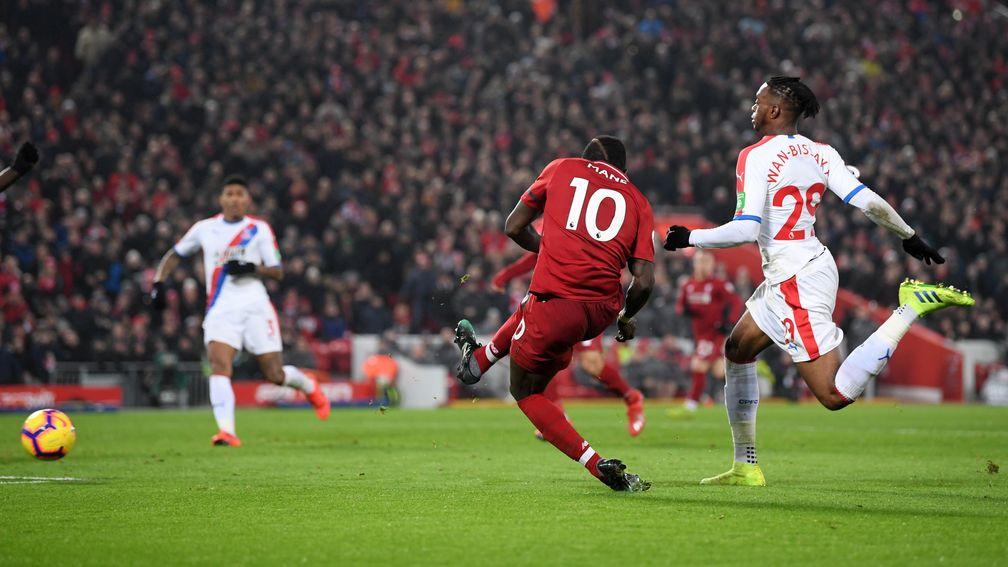 Sadio Mane scores for Liverpool against Crystal Palace