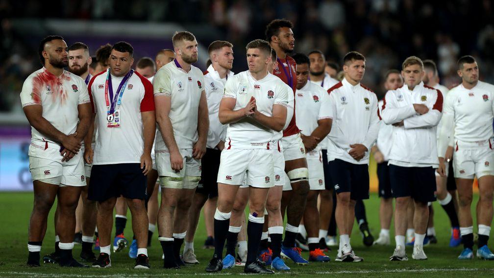 The England team after their World Cup final defeat to South Africa