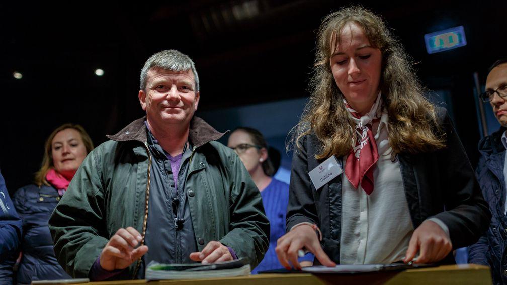 Jamie McCalmont after signing the docket at €825,000 for the sale-topping Scat Daddy colt