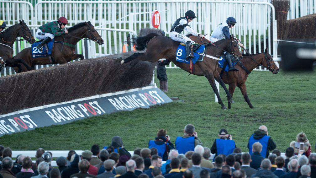 Mister Whitaker (maroon cap, green silks) and Rather Be (8) are set to renew rivalry in the BetVictor Gold Cup