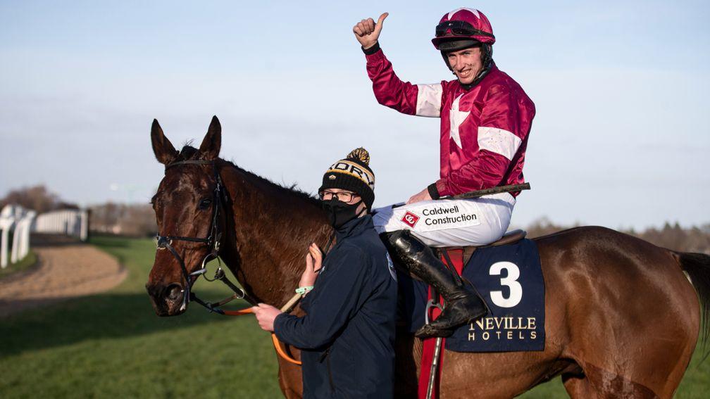 Fury Road and Jack Kennedy wins the Grade 1 Neville Hotels Novice Chase.Leopardstown Racecourse.Photo: Patrick McCann/Racing Post29.12.2021