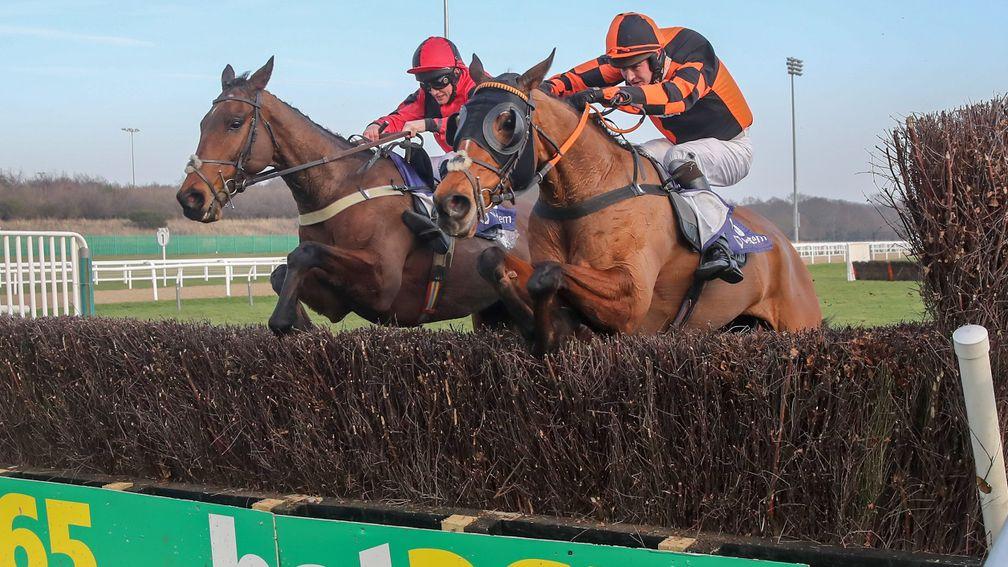 CROSSPARK (Jamie Moore) wins The Vertem Eider Chase at Newcastle 23/2/19 Photograph by Grossick Racing Photography 0771 046 1723