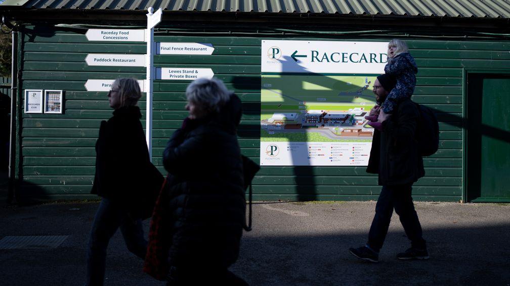 Racegoers arrive for Premier racing at
Plumpton last month