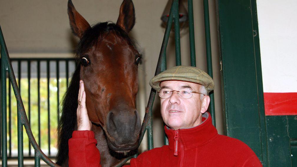 Alain de Royer-Dupre with Zarkava the day after the 2008 Arc. Her daughter, Zarkamiya, is described as 'ravishing' by the trainer