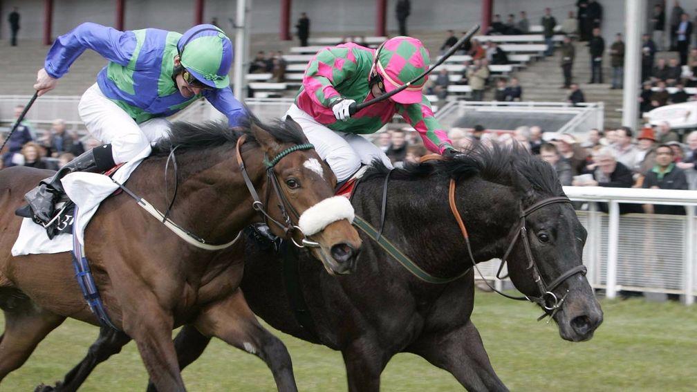 Tough As Nails (right) beats Whip Rule at the Curragh in 2011 only to lose the race later