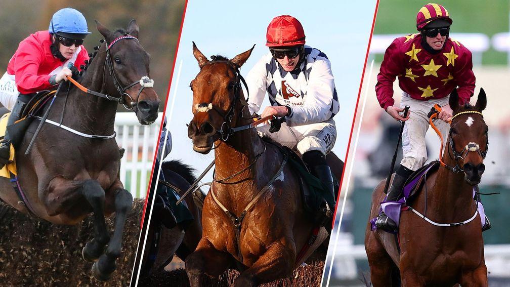 A Plus Tard (left), Galvin and Minella Indo: in the hunt for the 2022 Cheltenham Gold Cup