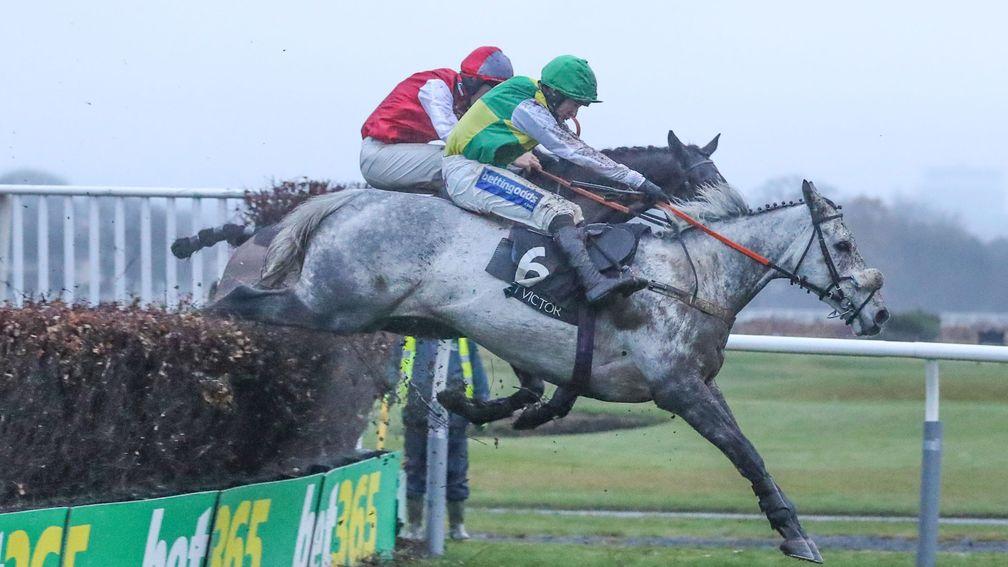 Lake View Lad (nearest) winning at Newcastle in December 2018
