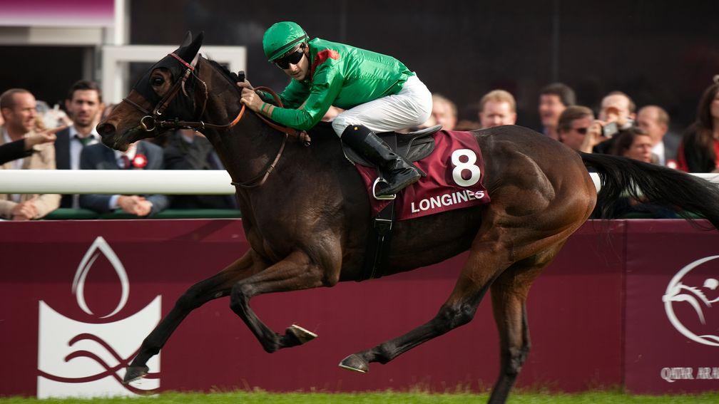 Christophe Lemaire looks for non-existent dangers as Ridasiyna wins the 2012 Prix de l'Opera