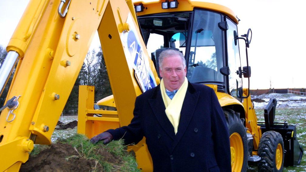 Lord Hesketh digs the first sod for the new stable complex in 2003