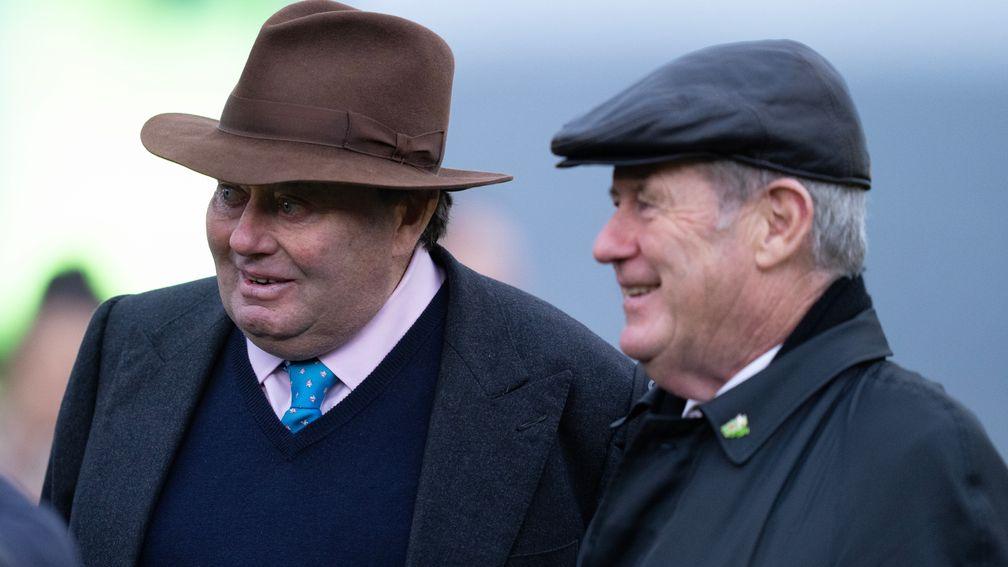 Nicky Henderson and JP McManus celebrate Greatwood Hurdle success swiftly on from Jonbon's Shloer Chase win