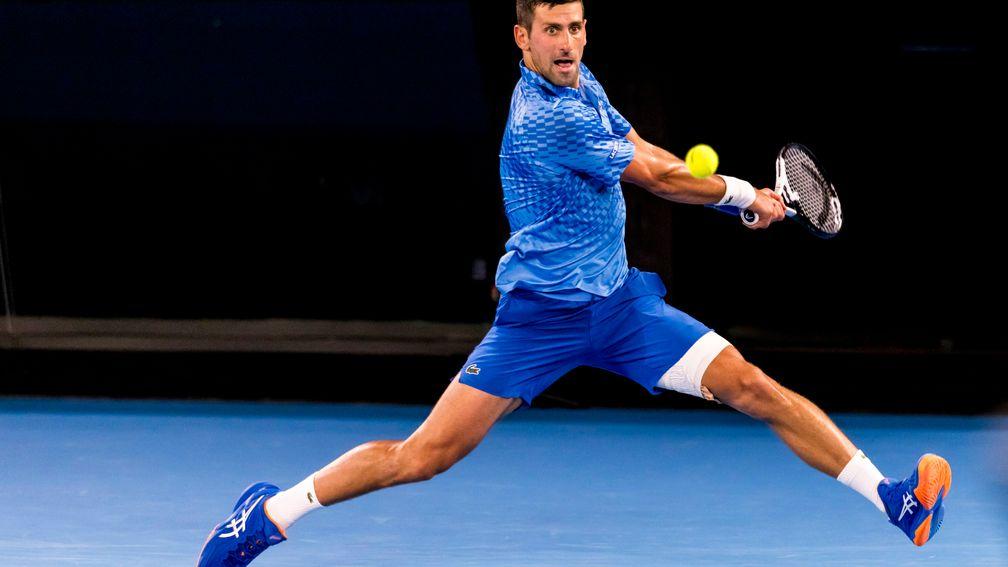 Novak Djokovic on his way to a straight-sets victory over Tommy Paul in the Melbourne Park semi-finals