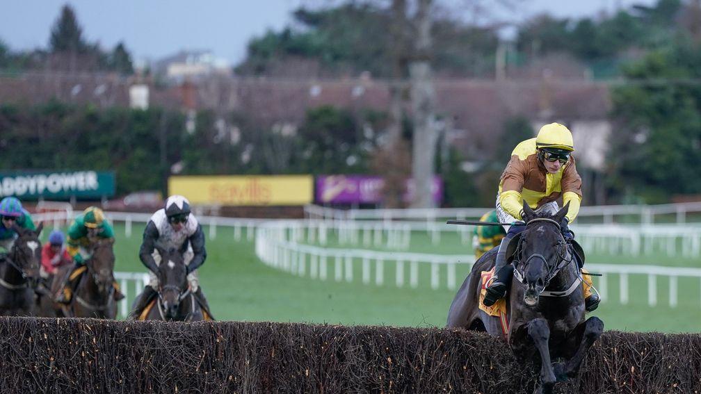Galopin Des Champs and Paul Townend clear the last well clear of their rivals in the Savills Chase at Leopardstown