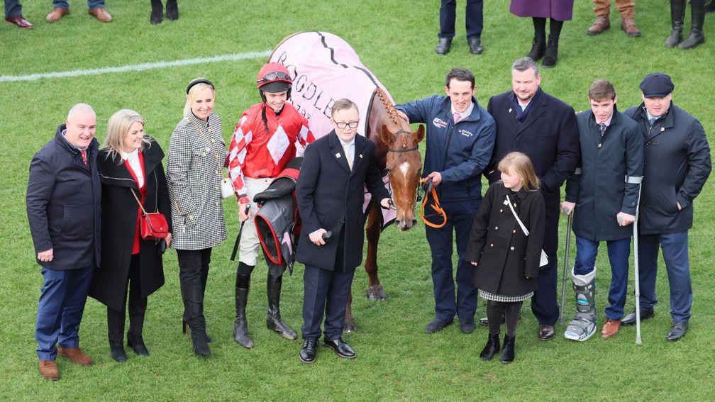 Andrew (third right) and Gemma Brown (third left): with their first festival winner Jazzy Matty
