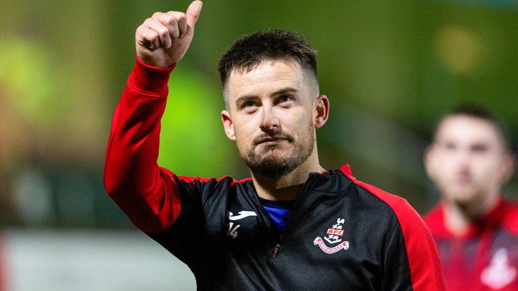 Airdrie player-manager Rhys McCabe will lead his side out against TNS on Sunday