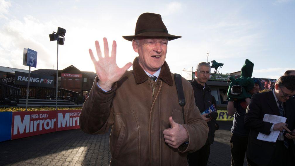 Willie Mullins celebrates landing six of the seven races at Punchestown