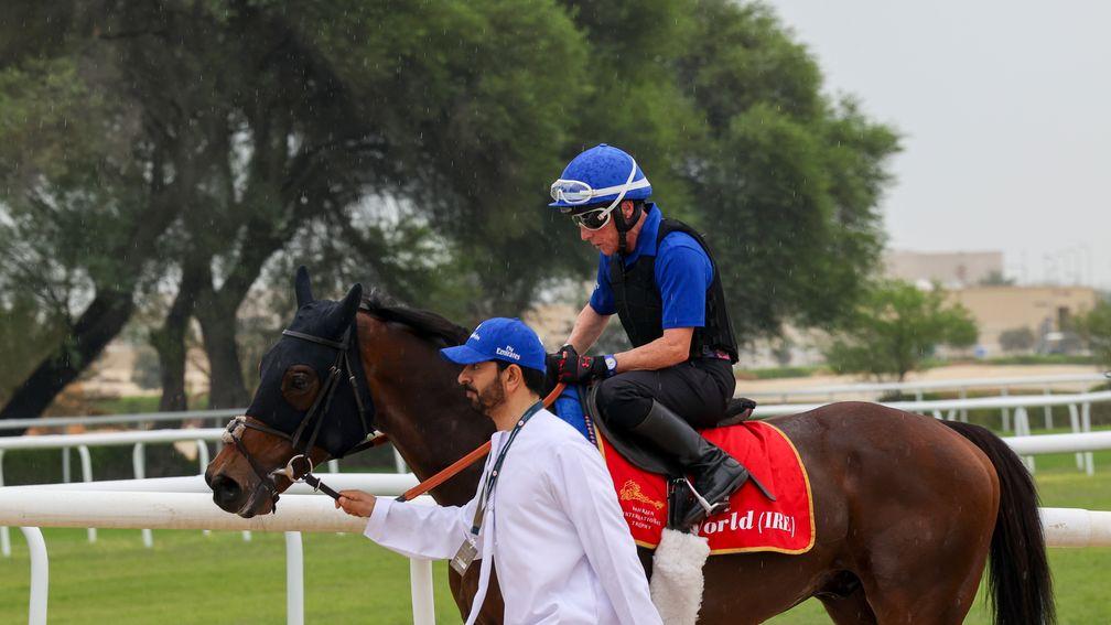 Saeed bin Suroor, leading out Real World on Thursday, is confident of a decent showing from both his runners