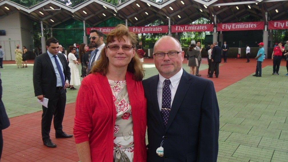 Betting Shop Manager of the Year Ron Hearn with his wife Julie in Singapore in July