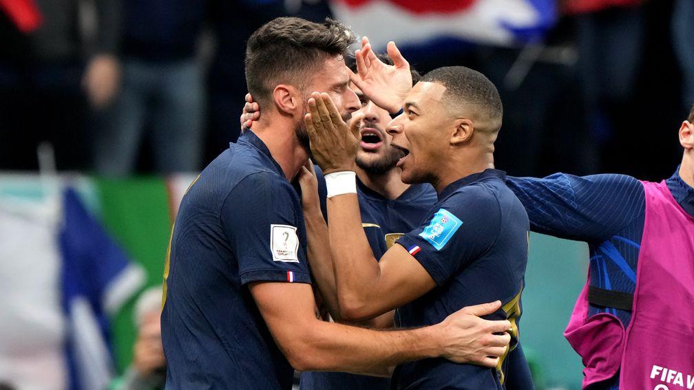 France teammates Olivier Giroud and Kylian Mbappe are both in contention for the World Cup Golden Boot