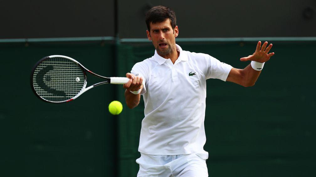 Novak Djokovic in action during his second-round victory over Horacio Zeballos
