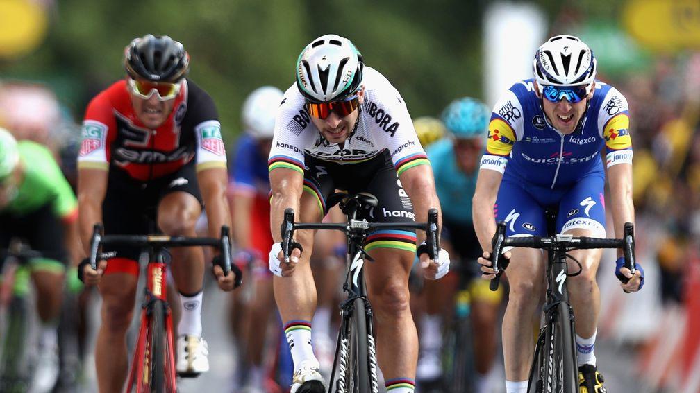 Peter Sagan (centre) could find himself outnumbered by Quick-Step Floors