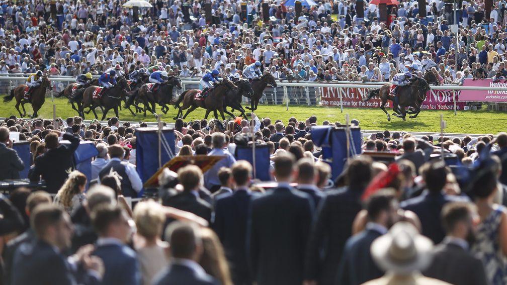 The lawns are packed at York as Nakeeta win the Ebor in August 2017
