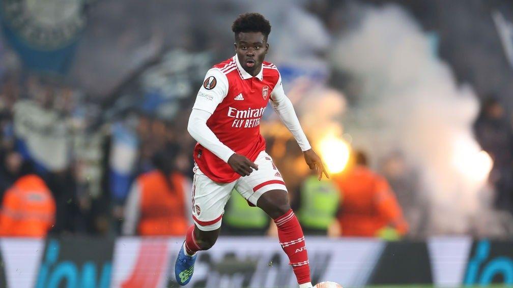 Arsenal's star man Bukayo Saka will be hoping to get the better of Sporting